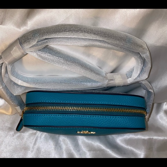 ❌SOLD❌ Coach 87734 Mini Camera Bag Pebble Leather Crossbody Teal - Picture 5 of 11